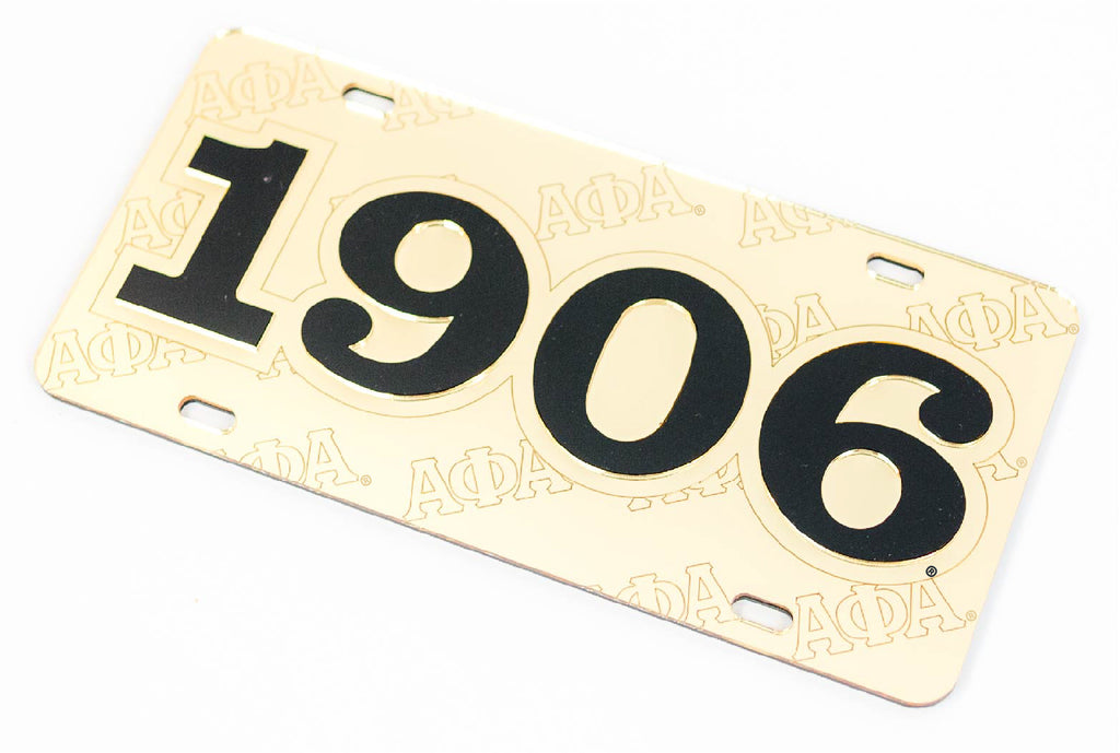 Alpha Phi Alpha Gold 1906 License Plate