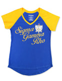 Sigma Gamma Rho Glitter Print V-Neck T-Shirt