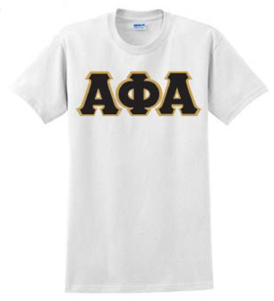 Alpha Greek 3 Letter Embroidered T-Shirt - Alpha Phi Alpha