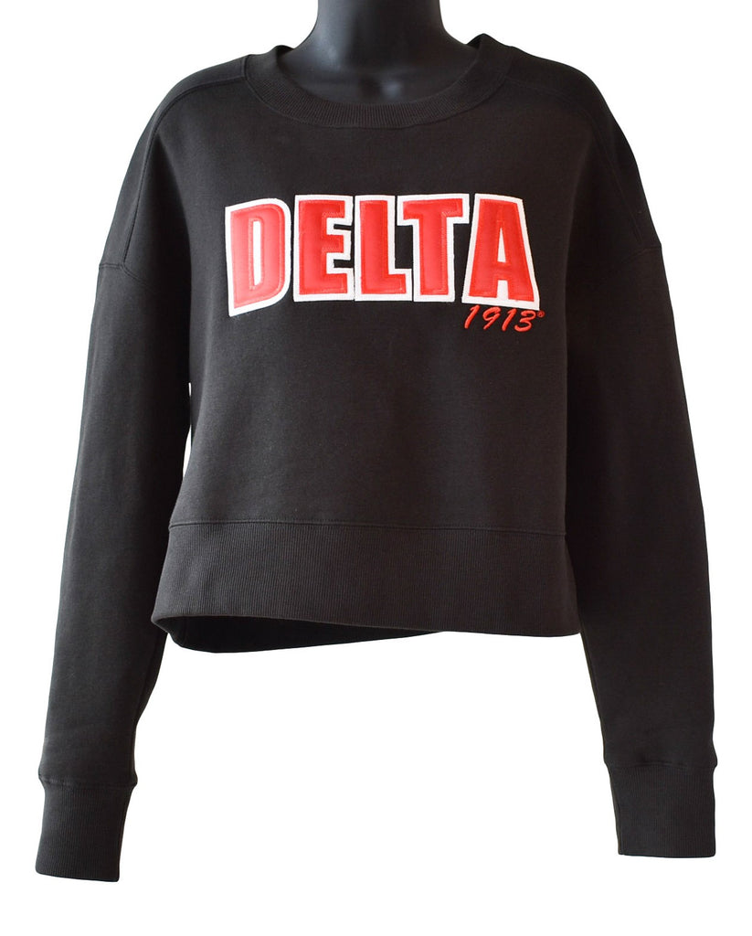 Delta Cropped Crewneck Sweatshirt - Delta Sigma Theta