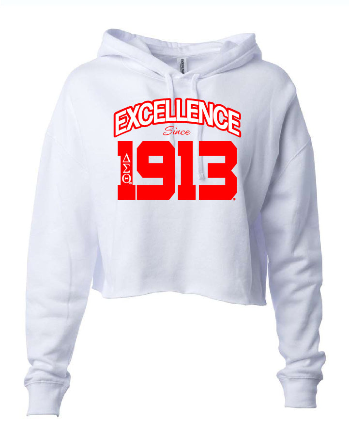 Delta Excellence Cropped Hooded Sweatshirt - Delta Sigma Theta
