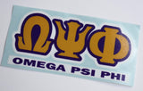 Omega Psi Phi Greek Letter Decal