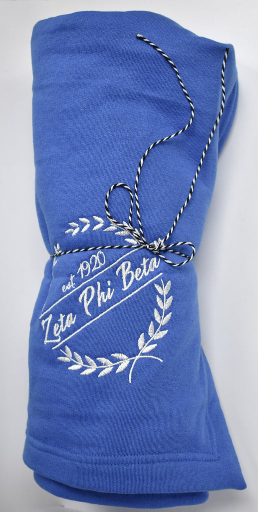 Zeta Phi Beta Embroidered Wreath Blanket