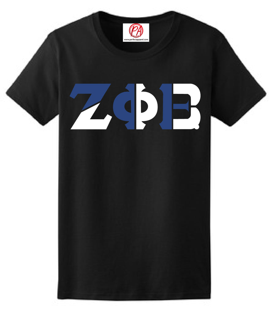 Zeta Phi Beta Color Block Greek Lettered T-Shirt
