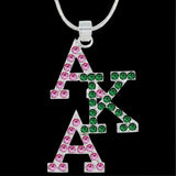 Alpha Kappa Alpha Overlapping Letters Crystal Necklace